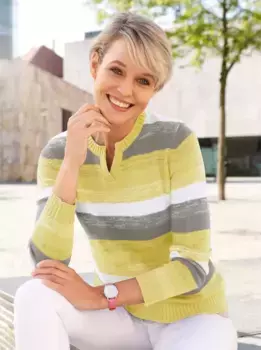 Вязаный свитер Classic Basics "Пуловер", цвет Zitrone-Gemustert