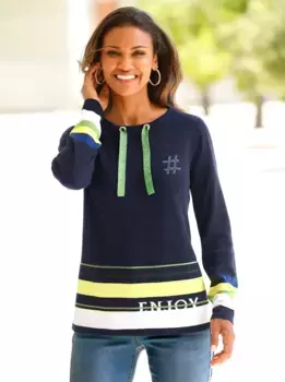 Вязаный свитер Classic Basics "свитер с длинными рукавами", темно-синий