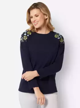 Вязаный свитер Classic Basics "свитер с круглым вырезом", цвет морской волны