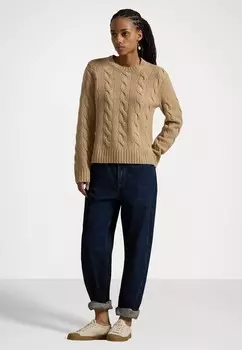 Вязаный свитер CLASSIC FIT CABLE WOOL CASHMERE SWEATER Ralph Lauren, коричневый