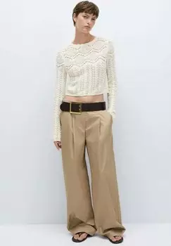 Вязаный свитер CLODY Mango, кремовый