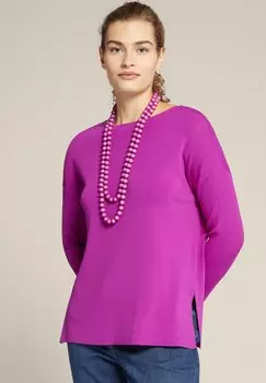 Вязаный свитер CON COLLANA Elena Mir, неон фуксия