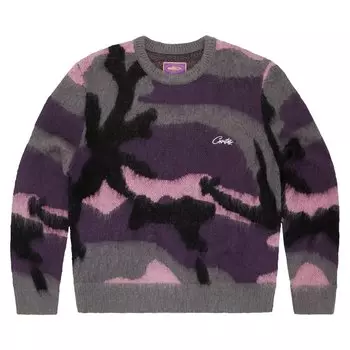 Вязаный свитер Corteiz из мохера Sakura Camo