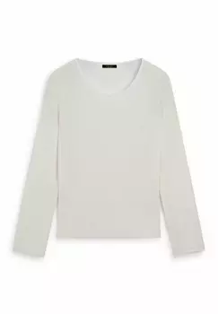 Вязаный свитер CREW NECK Massimo Dutti, белый