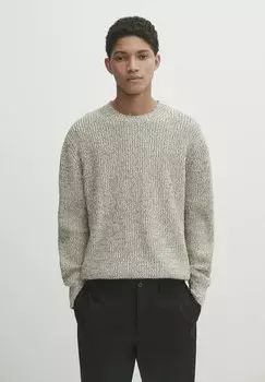 Вязаный свитер CREW NECK Massimo Dutti, цвет beige