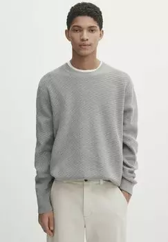 Вязаный свитер CREW NECK Massimo Dutti, цвет grey
