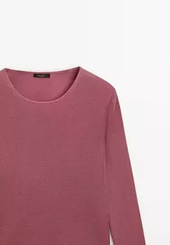 Вязаный свитер CREW NECK Massimo Dutti, розовый