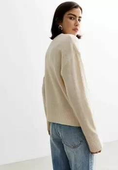 Вязаный свитер CREW NECK New Look, кремовый
