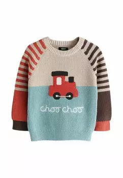 Вязаный свитер CREW NECK, REGULAR FIT Next, синий