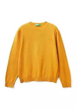 Вязаный свитер CREW NECK United Colors of Benetton, желтый