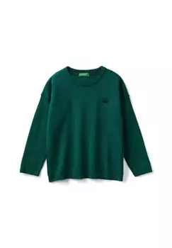 Вязаный свитер CREW NECK United Colors of Benetton, зеленый