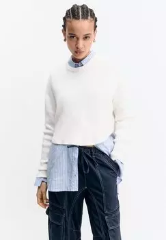 Вязаный свитер CROPPED PULL&BEAR, цвет beige