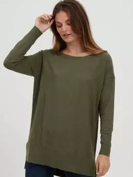 Вязаный свитер цвета меланж. Fransa, зеленый