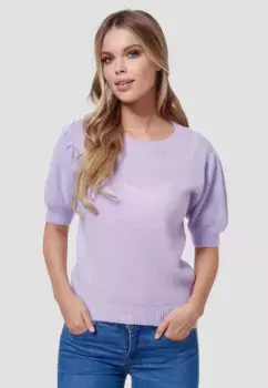 Вязаный свитер Decay с красивыми рукавами-буфами, цвет Flieder