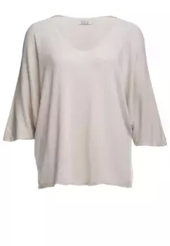 Вязаный свитер Decay с модными рукавами 3/4, бежевый