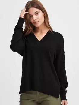 Вязаный свитер для цветка Fransa, черный