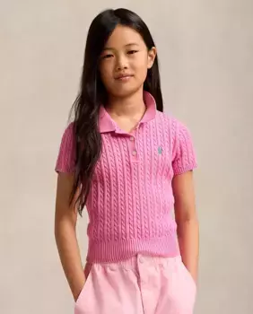 Вязаный свитер для девочек с короткими рукавами Polo Ralph Lauren, цвет Rosa
