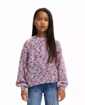 Вязаный свитер для девочки Desigual, цвет Lila
