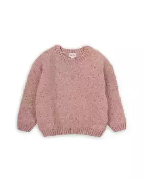 Вязаный свитер для девочки розового цвета KNOT