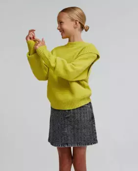 Вязаный свитер для девочки с рюшами Scalpers, светло-зеленый