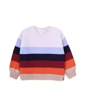 Вязаный свитер для девочки в полоску Knot, мультиколор