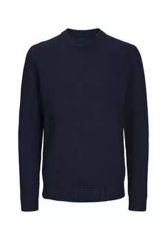 Вязаный свитер Eaton с r-образным вырезом Jack & Jones, синий