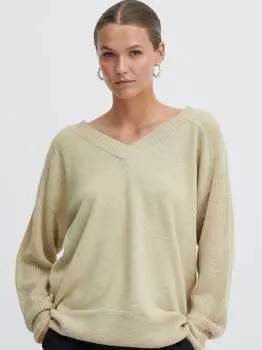 Вязаный свитер ерово Ichi, бежевый