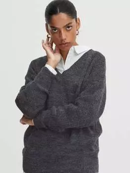 Вязаный свитер ерово Ichi, серый