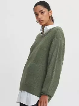 Вязаный свитер ерово Ichi, зеленый