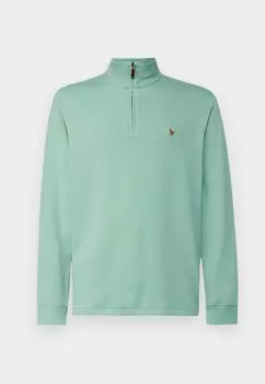 Вязаный свитер ESTATE RIB QUARTER ZIP PULLOVER Ralph Lauren, мята
