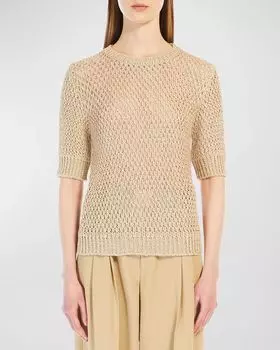 Вязаный свитер Fasto с рукавами до локтей Max Mara, цвет Light Gold