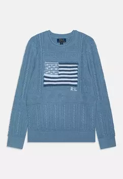 Вязаный свитер FLAG Ralph Lauren, светло-голубой