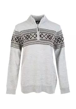 Вязаный свитер Флэш с великолепным норвежским узором WHISTLER, цвет 1005 Light Grey Melange