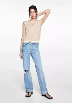 Вязаный свитер FRENCH Mango Kids, бежевый