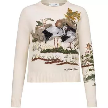 Вязаный свитер FW22 женский экрю DIOR, Ecru