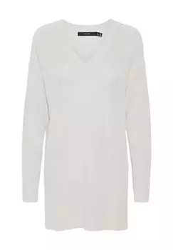 Вязаный свитер, глубокое плечо, V-образный вырез, женский VERO MODA, цвет Snow White