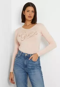 Вязаный свитер Guess, розовый