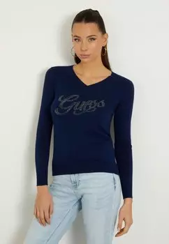 Вязаный свитер Guess, синий