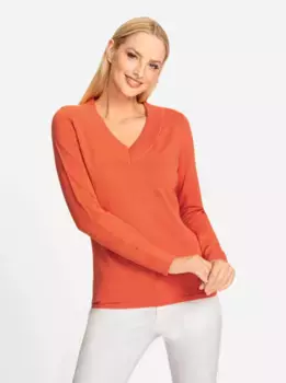 Вязаный свитер Heine "V-пуловер", цвет Orange
