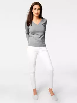 Вязаный свитер Heine "V-пуловер", серый