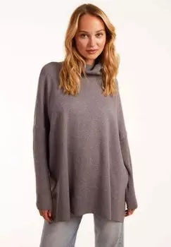 Вязаный свитер HIGH NECK BOXY Blue Vanilla, цвет grey