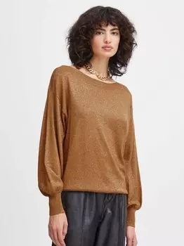 Вязаный свитер химопаз Ichi, коричневый