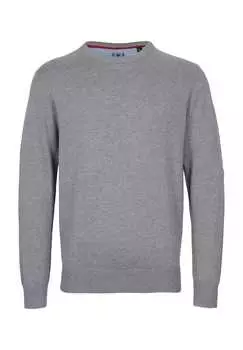 Вязаный свитер хлопок вышивка Dunmore, серый