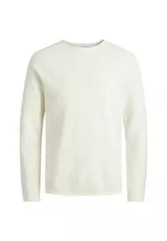 Вязаный свитер холм пуловер r-neck Jack & Jones, белый