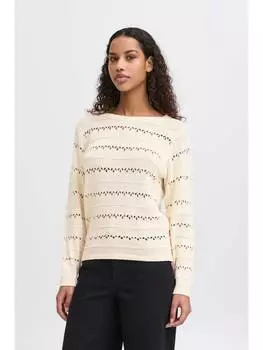 Вязаный свитер ICHI, натуральный