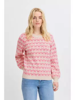 Вязаный свитер ICHI, розовый
