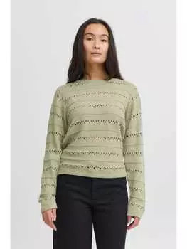 Вязаный свитер ICHI, зеленый