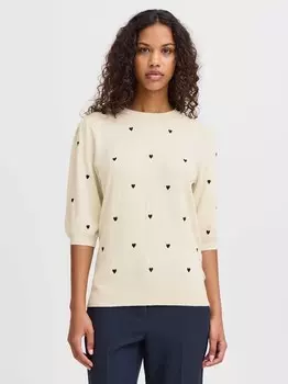 Вязаный свитер ihdiane ss Ichi, бежевый