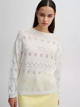 Вязаный свитер ихлалуха Ichi, белый