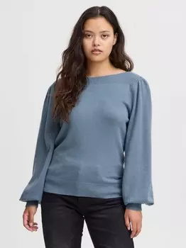 Вязаный свитер ихвирелле лс Ichi, голубой